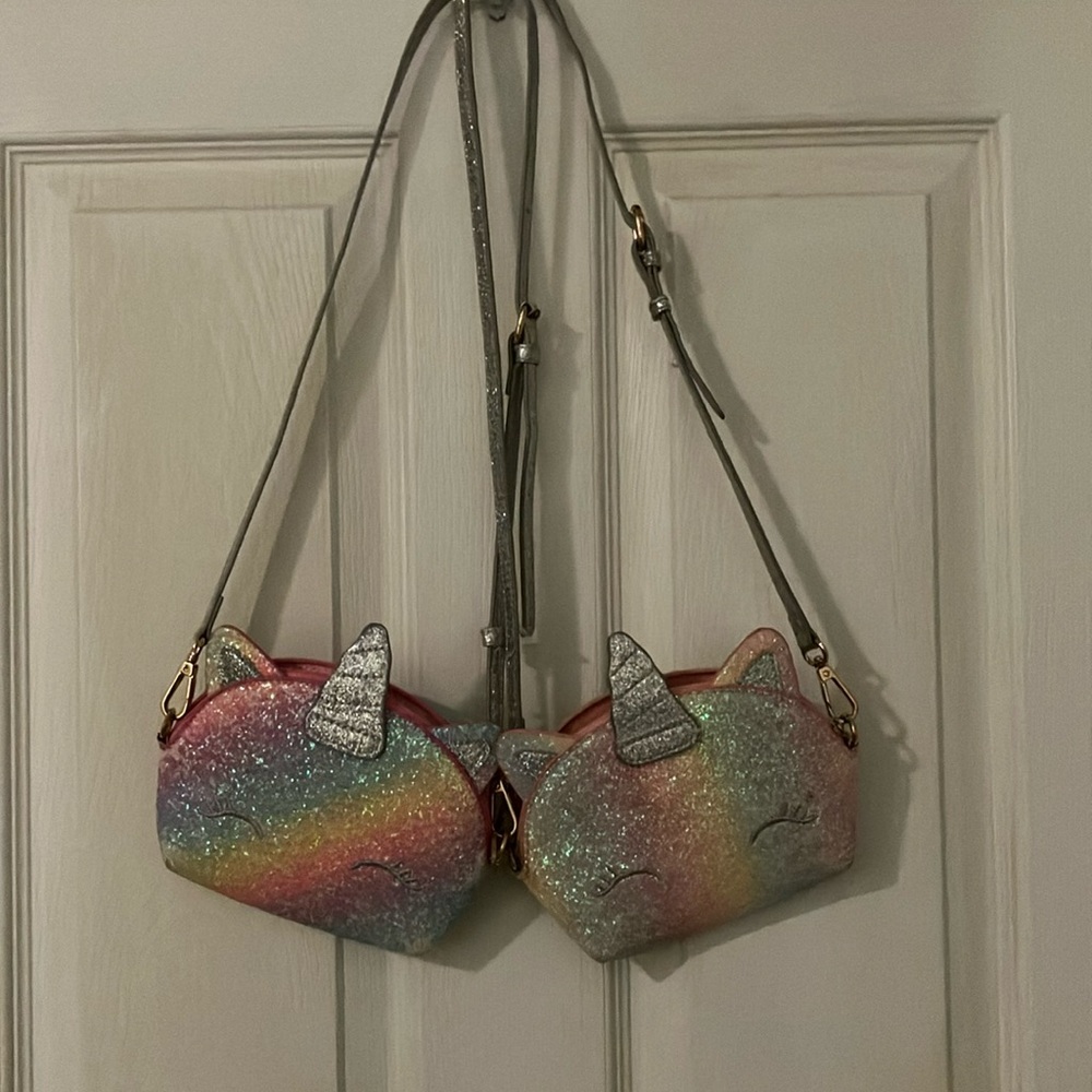 2 unicorn mini purses for little girls who love to sparkle